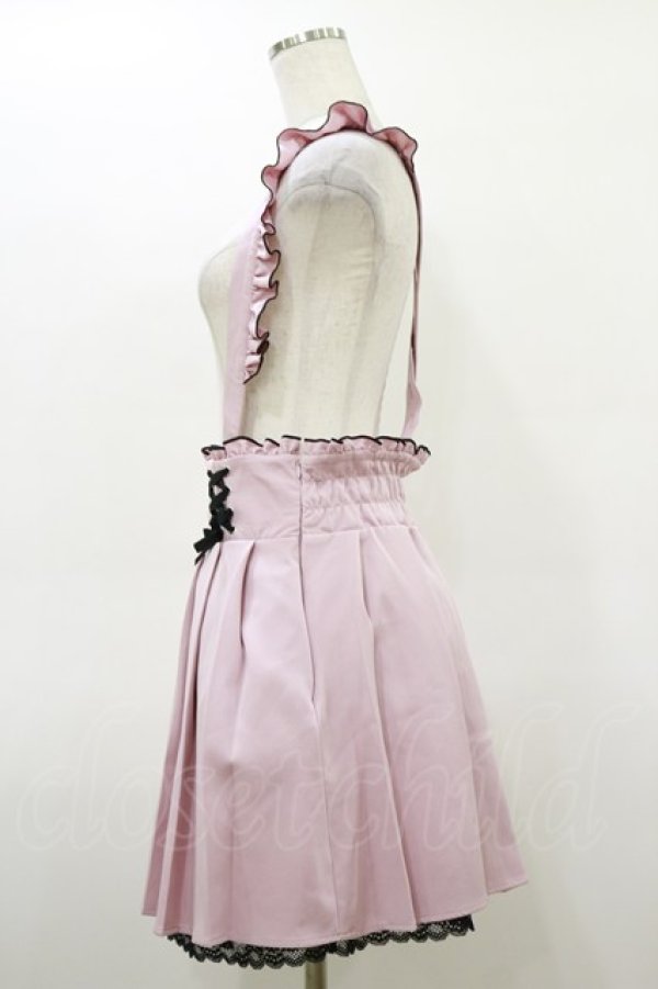 画像3: DearMyLove / サス付フリルレースアッププリーツスカート LL ピンク H-26-03-05-1060-EL-SK-NS-ZH (3)