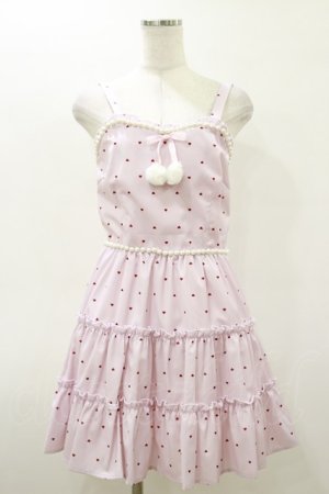 画像: Ank Rouge / ハートdotキャミワンピース M ピンク/レッド H-26-03-05-1061-CA-OP-NS-ZH