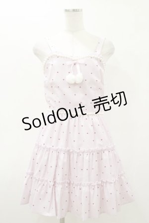 画像: Ank Rouge / ハートdotキャミワンピース M ピンク/レッド H-26-03-05-1061-CA-OP-NS-ZH