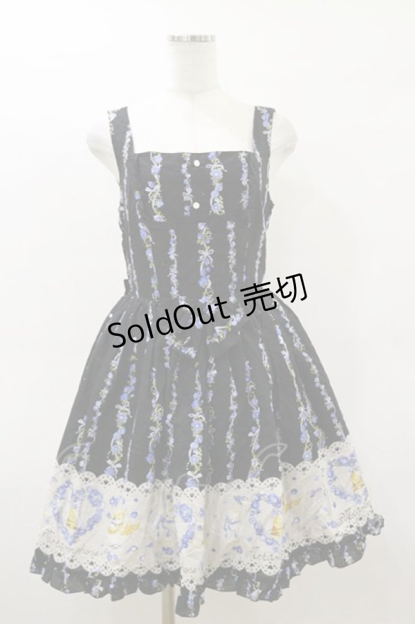 画像1: metamorphose / Happy Bellリボンジャンパースカート Free ブラック H-26-03-05-1064-ME-OP-NS-ZH (1)