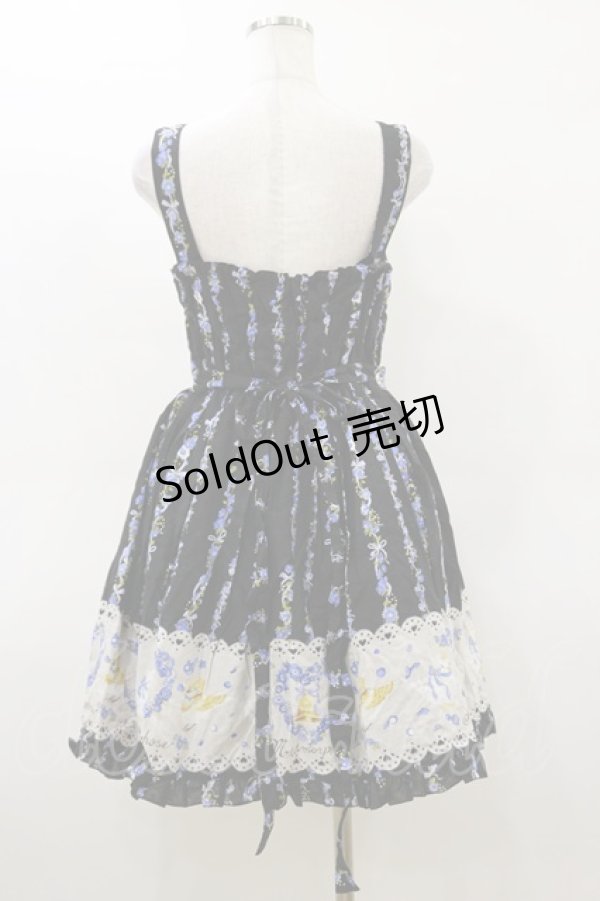 画像2: metamorphose / Happy Bellリボンジャンパースカート Free ブラック H-26-03-05-1064-ME-OP-NS-ZH (2)