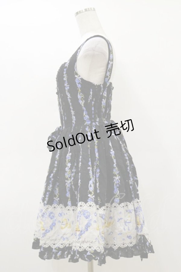 画像3: metamorphose / Happy Bellリボンジャンパースカート Free ブラック H-26-03-05-1064-ME-OP-NS-ZH (3)