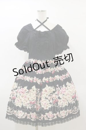 画像: BABY,THE STARS SHINE BRIGHT / クロスローズプリントワンピース(難有) Free ブラック H-26-03-05-1066-BA-OP-NS-ZH