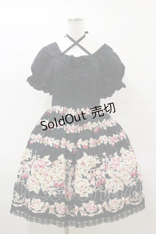 画像1: BABY,THE STARS SHINE BRIGHT / クロスローズプリントワンピース(難有) Free ブラック H-26-03-05-1066-BA-OP-NS-ZH (1)