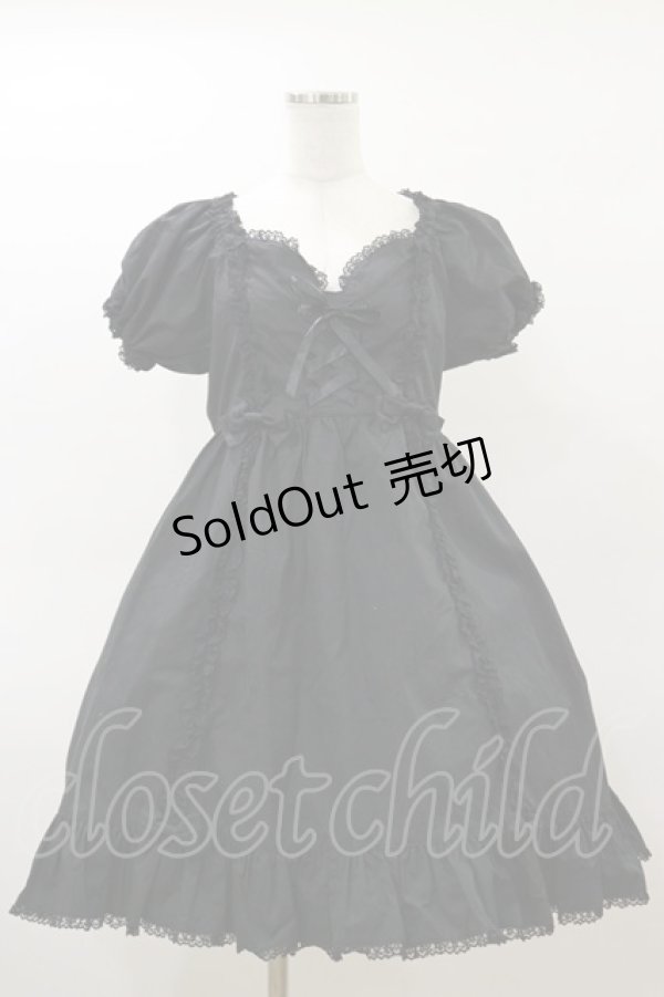 画像1: metamorphose / レースアップワンピース Free ブラック H-26-03-05-1067-ME-OP-NS-ZH (1)