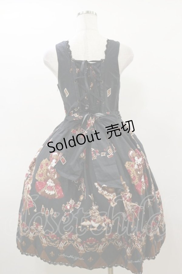 画像2: ALICE and the PIRATES / いばらうさぎのペイサージュ柄ジャンパースカートII型セット Free ブラック H-26-03-05-1070-PA-OP-NS-ZH (2)