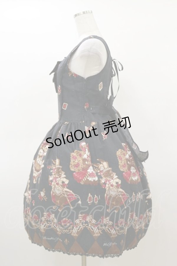 画像3: ALICE and the PIRATES / いばらうさぎのペイサージュ柄ジャンパースカートII型セット Free ブラック H-26-03-05-1070-PA-OP-NS-ZH (3)