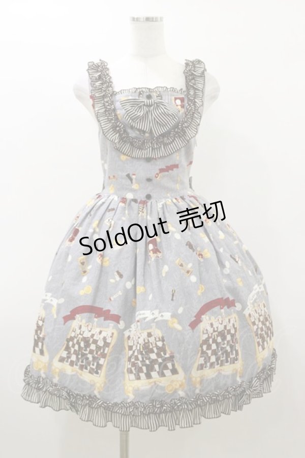 画像1: metamorphose / Nostalgic chessboardジャンパースカート Free グレー H-26-03-05-1073-ME-OP-NS-ZH (1)