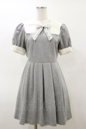 画像: Secret Honey / ストライプリボンワンピース Free グレー H-26-03-05-1077-CA-OP-NS-ZH