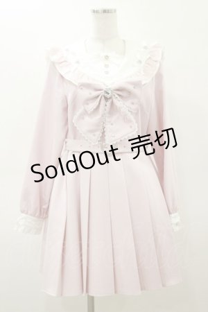 画像: DearMyLove / ハートビジューリボンレース学園ワンピース LL ピンク H-26-03-05-1081-EL-OP-NS-ZH