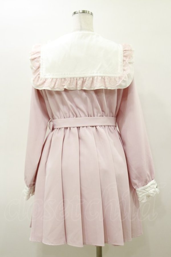 画像2: DearMyLove / ハートビジューリボンレース学園ワンピース LL ピンク H-26-03-05-1081-EL-OP-NS-ZH (2)