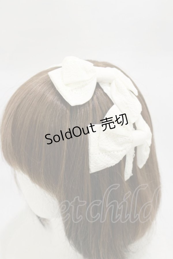 画像1: BABY,THE STARS SHINE BRIGHT / ２つおリボンカチューシャ  オフ白 H-26-03-05-1014-BA-AC-NS-ZH (1)