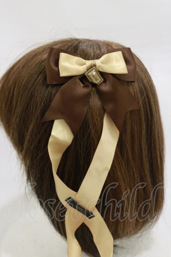 画像3: LOTUS ribbon / ツインリボンバレッタ  ブラウン H-26-03-05-1017-EL-AC-NS-ZH (3)