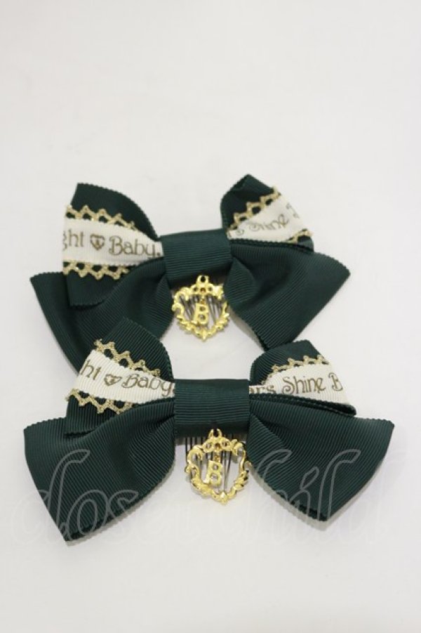画像1: BABY,THE STARS SHINE BRIGHT / Christmas Holly Nightリボンコーム  グリーン H-26-03-05-1019-BA-AC-NS-ZH (1)
