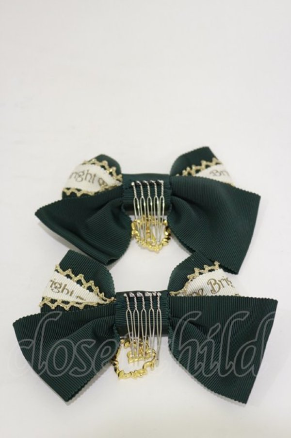 画像2: BABY,THE STARS SHINE BRIGHT / Christmas Holly Nightリボンコーム  グリーン H-26-03-05-1019-BA-AC-NS-ZH (2)