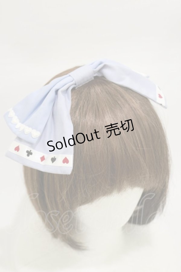 画像1: MAM MAXICIMAM / トランププリントエプロンワンピースセットのカチューシャ  サックス H-26-03-05-1022-0-AC-NS-ZH (1)