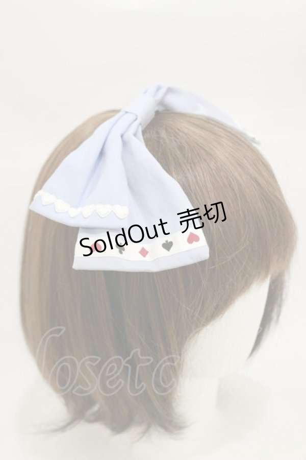 画像2: MAM MAXICIMAM / トランププリントエプロンワンピースセットのカチューシャ  サックス H-26-03-05-1022-0-AC-NS-ZH (2)