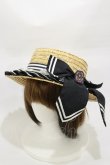 画像1: Angelic Pretty / Vintage Marineストローハット  ナチュラル/ブラック H-26-03-05-1024-AP-AC-NS-ZH (1)