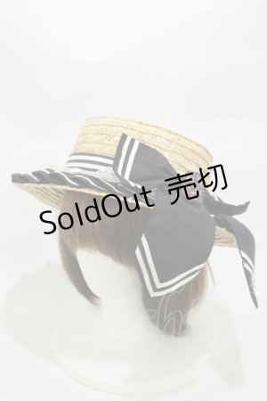 画像: Angelic Pretty / Vintage Marineストローハット  ナチュラル/ブラック H-26-03-05-1024-AP-AC-NS-ZH