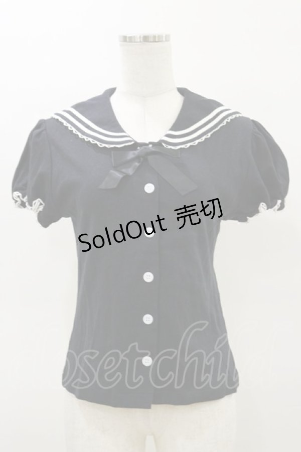 画像1: metamorphose / セーラーカーディガン Free ブラック H-26-03-05-1027-ME-TO-NS-ZH (1)