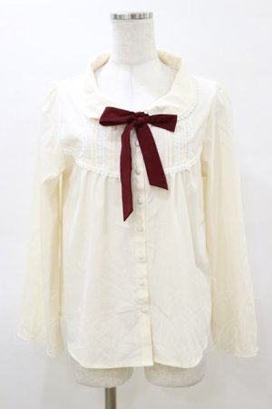 画像: Amavel / リボンブラウス Free 生成り H-26-03-05-1029-CA-BL-NS-ZH