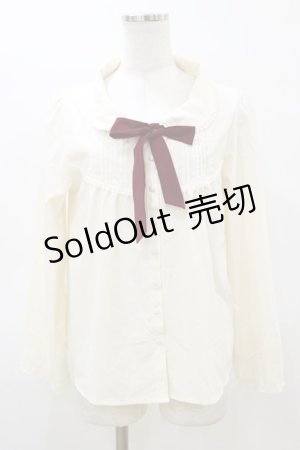 画像: Amavel / リボンブラウス Free 生成り H-26-03-05-1029-CA-BL-NS-ZH