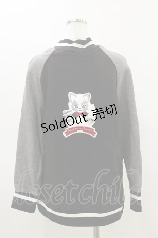 画像2: ALICE and the PIRATES / クリスのもこもこワッペンブルゾン Free ブラック H-26-03-05-1031-PA-JA-NS-ZH (2)