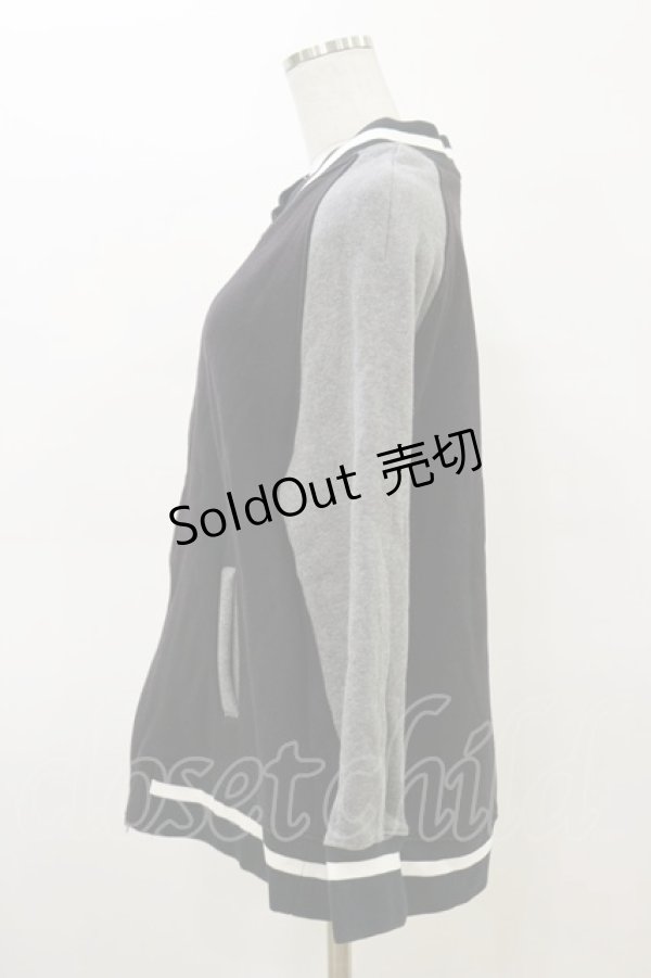 画像3: ALICE and the PIRATES / クリスのもこもこワッペンブルゾン Free ブラック H-26-03-05-1031-PA-JA-NS-ZH (3)