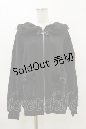 画像: Lilly Merry / イモちゃん/うさ耳パーカー L ブラック H-26-03-05-1032-LO-TO-NS-ZH