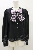 画像1: Jamie エーエヌケー / スピンドルリボンブラウス M ブラック/ピンク H-26-03-05-1037-LO-BL-NS-ZH (1)