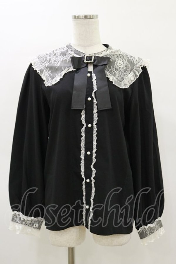 画像1: Rojita / レースフリルセーラー衿ブラウス Free ブラック H-26-03-05-1038-LO-BL-NS-ZH (1)
