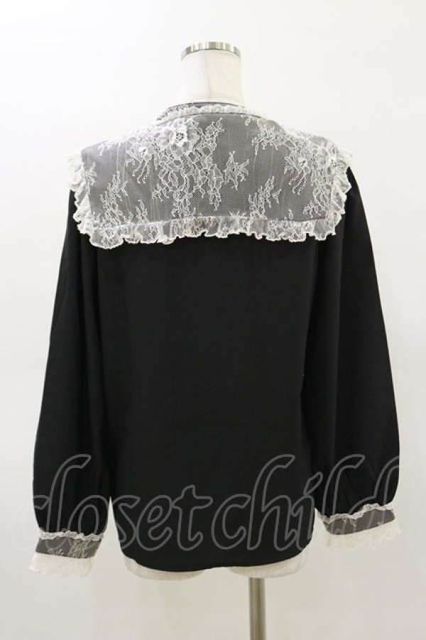 画像2: Rojita / レースフリルセーラー衿ブラウス Free ブラック H-26-03-05-1038-LO-BL-NS-ZH (2)