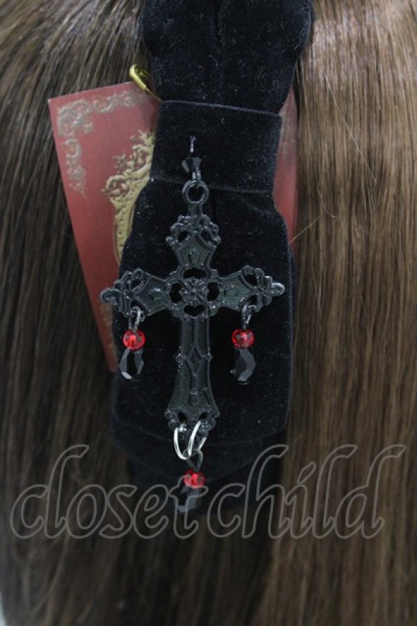 画像3: MorunxMuunaStoik / ベルベットおリボンカチューシャ  黒 H-26-03-05-008-EL-AC-KB-ZH (3)