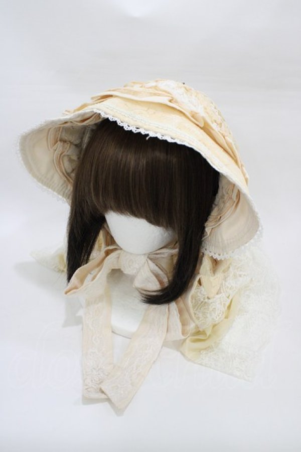 画像1: Ozz oneste / ヴェール付ボンネット  アイボリー H-26-03-05-009-OO-AC-KB-ZH (1)