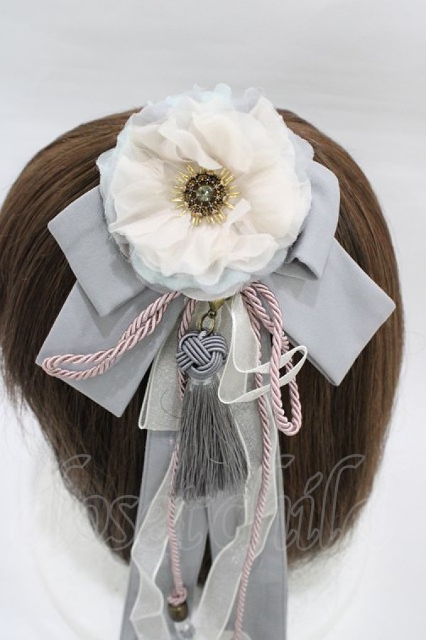 画像2: OZZ ANGELO / 流水羽衣天女ロングリボン  グレー H-26-03-05-010-OO-ZA-KB-ZH (2)