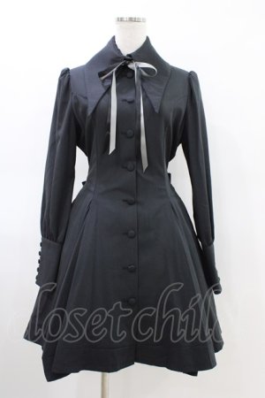 画像: ATELIER BOZ / 長袖キャロルワンピース  黒×黒 H-26-03-05-016-EL-OP-KB-ZH