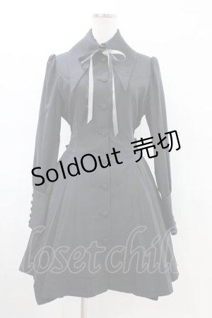 画像: ATELIER BOZ / 長袖キャロルワンピース  黒×黒 H-26-03-05-016-EL-OP-KB-ZH