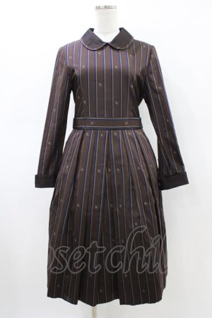 画像: Jane Marple / Regimental stripeのコレットドレス  ブラウン H-26-03-05-017-JM-OP-KB-ZH