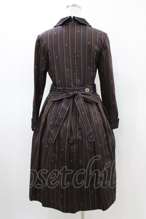 画像2: Jane Marple / Regimental stripeのコレットドレス  ブラウン H-26-03-05-017-JM-OP-KB-ZH (2)