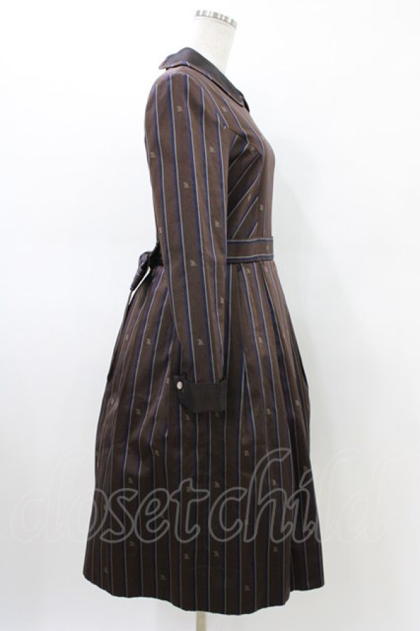 画像3: Jane Marple / Regimental stripeのコレットドレス  ブラウン H-26-03-05-017-JM-OP-KB-ZH (3)