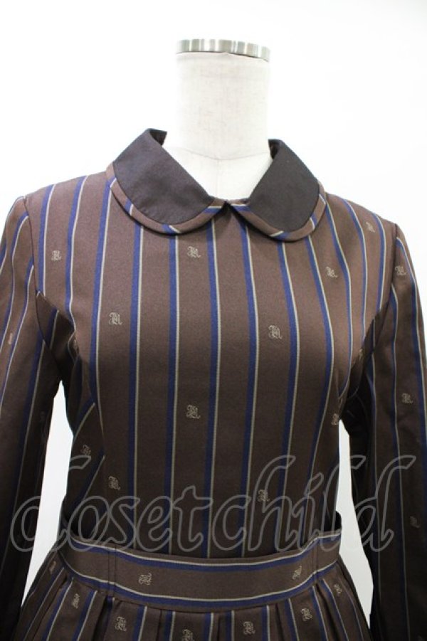 画像4: Jane Marple / Regimental stripeのコレットドレス  ブラウン H-26-03-05-017-JM-OP-KB-ZH (4)