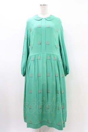 画像: Jane Marple Dans Le Salon / EIIR jacquard dayドレス  エメラルドグリーン H-26-03-05-019-JM-OP-KB-ZH