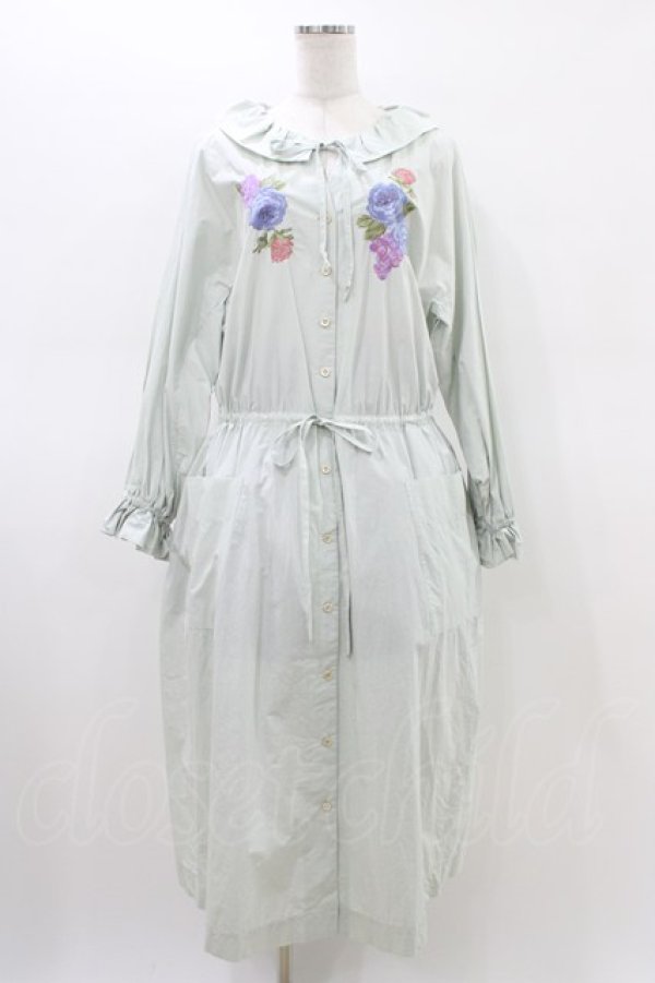画像1: Jane Marple Dans Le Salon / Jardin Des Fleurs Embroideryドレス  ミント H-26-03-05-020-JM-OP-KB-ZH (1)