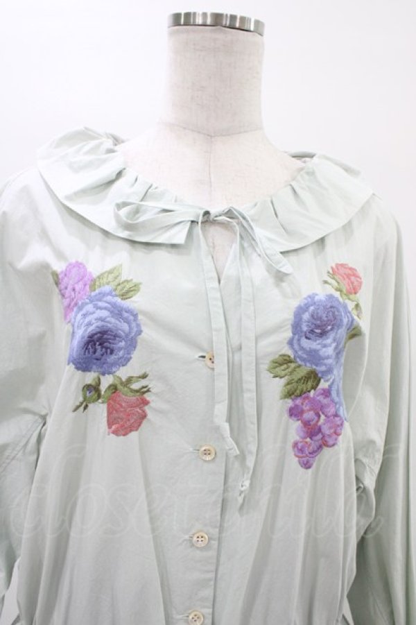 画像4: Jane Marple Dans Le Salon / Jardin Des Fleurs Embroideryドレス  ミント H-26-03-05-020-JM-OP-KB-ZH (4)