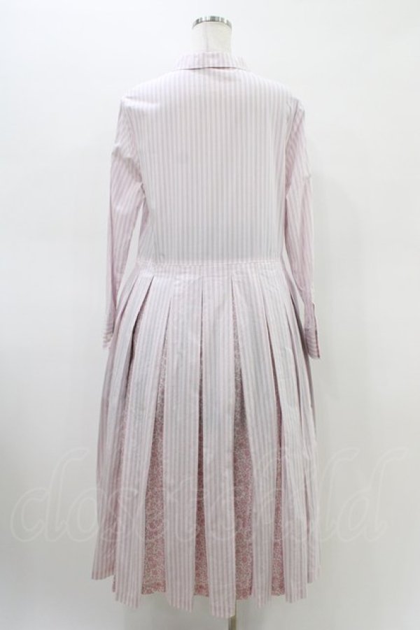 画像2: Jane Marple Dans Le Salon / ストライプとD’anjo coastのシャツドレス  ピンクミックス H-26-03-05-021-JM-OP-KB-ZH (2)