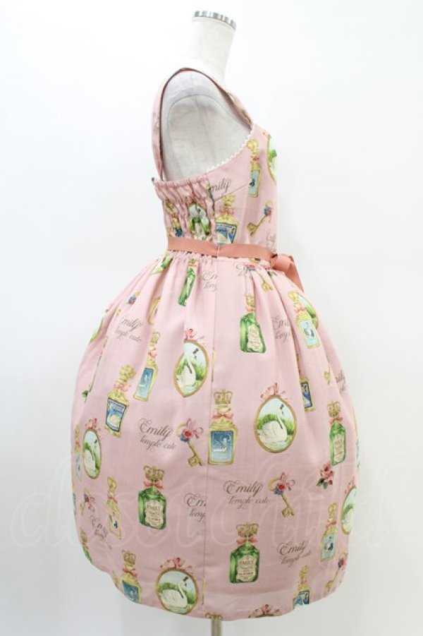画像3: Emily Temple cute / Revivalノースリーブワンピース M Swan Perfume柄ピンク H-26-03-05-027-ET-OP-KB-ZH (3)
