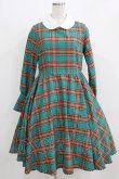 画像1: Belette / チェック丸襟ワンピース  グリーン H-26-03-06-001-PU-OP-KB-ZH (1)