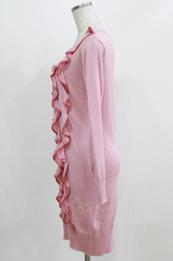 画像2: MILK / フリルフルニットワンピ  ピンク H-26-03-06-024-ML-OP-AK-ZH (2)