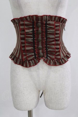 画像: Sheglit / フリルリボンコルセット M ボルドーストライプ H-26-03-06-026-EL-ZA-KB-ZH