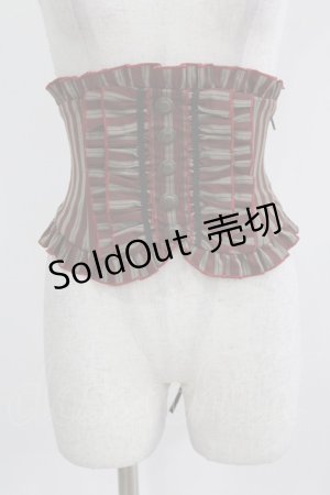 画像: Sheglit / フリルリボンコルセット M ボルドーストライプ H-26-03-06-026-EL-ZA-KB-ZH